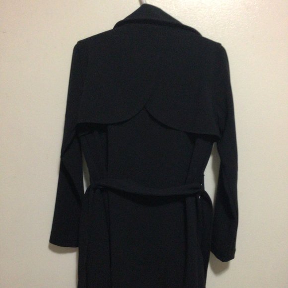 Abercrombie & Fitch Black Drapey Trench Coat (S) - Picture 3 of 5